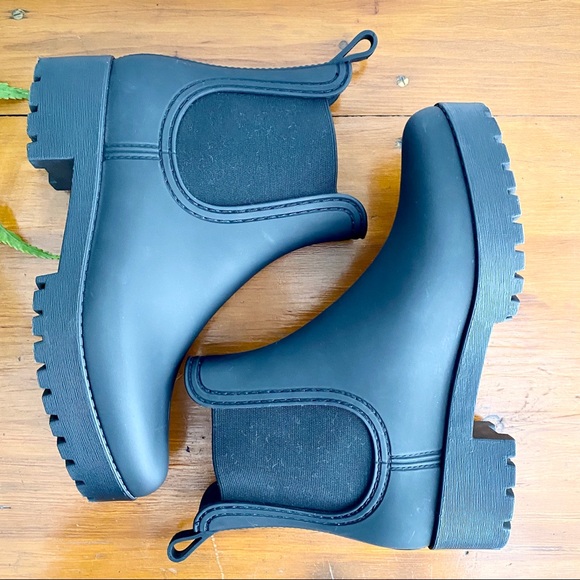 Jeffrey Campbell Matte Black Chelsea Rain Boot 9 - Picture 6 of 10